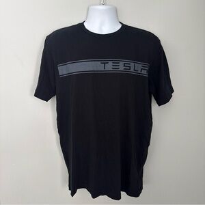 Tesla Motors Mens Logo Black/Grey T Shirt - Medium